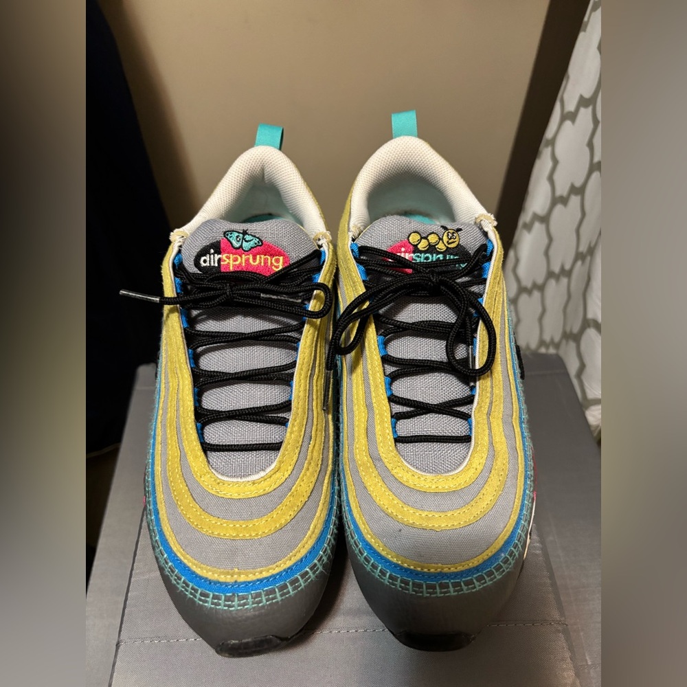 Nike Air Max 97 Air Sprung Shoes - Yellow and Gray